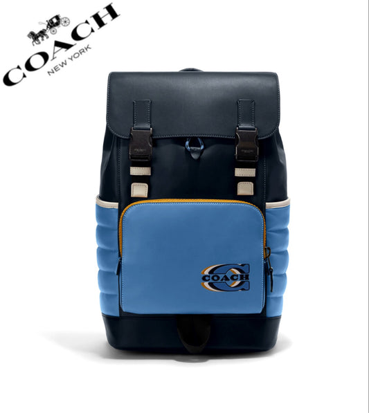 Coach Track Backpack With Quilting And Coach Stamp