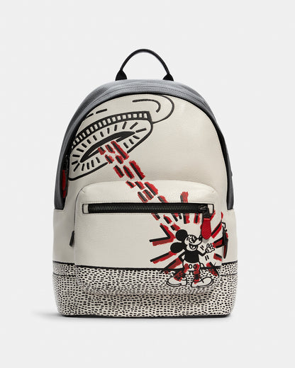 COACH Disney Mickey Mouse X Keith Haring West Backpack