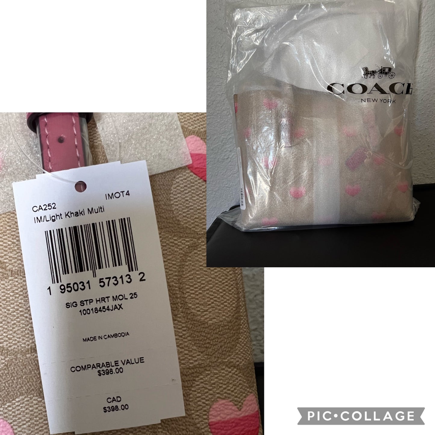 Coach Mollie Tote 25 In Signature Canvas With Stripe Heart Print