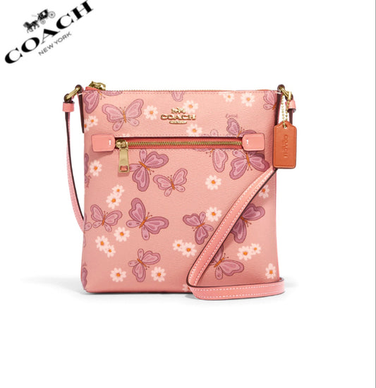 Coach Mini Rowan File Bag With Lovely Butterfly Print