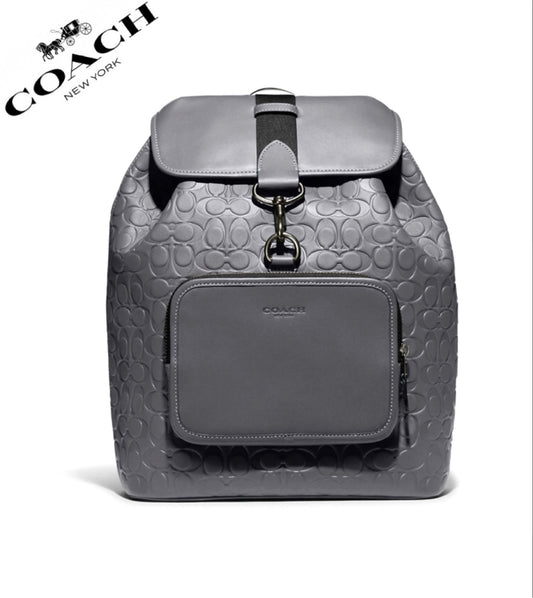 Coach Sullivan Leather Backpack In Signature Leather Gray