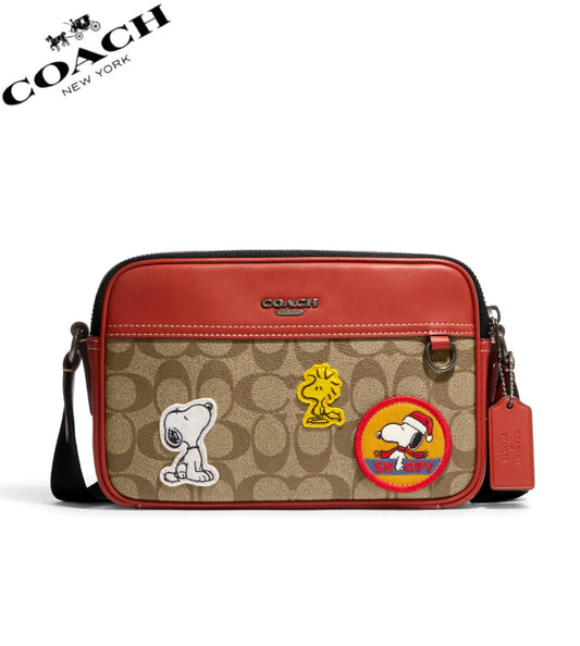 Coach X Peanuts Graham Crossbody In Signature Canvas With Patches